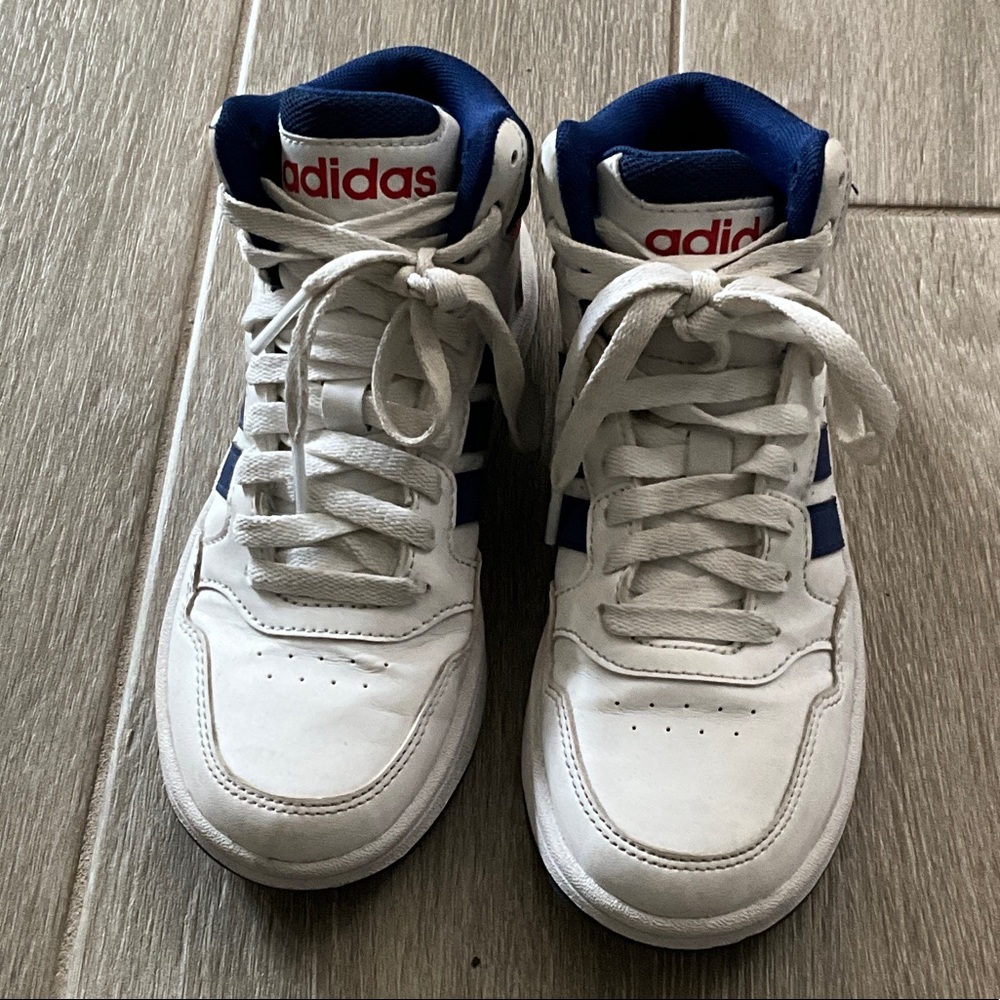 Adidas White and Navy High-Tops